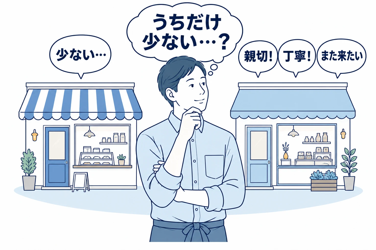 「うちだけ少ない…？」と考える経営者。近隣のお店には「親切！」「丁寧！」「また来たい」の声