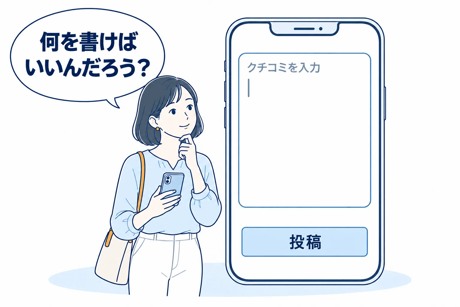 「何を書けばいいんだろう？」とクチコミの入力に迷うお客様